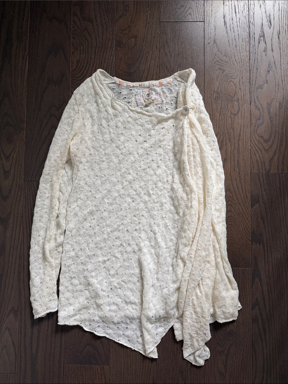 Lightweight Open-Knit Women's Sweater  with Button Detail - Picture 3 of 5